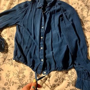 Soft denim button up